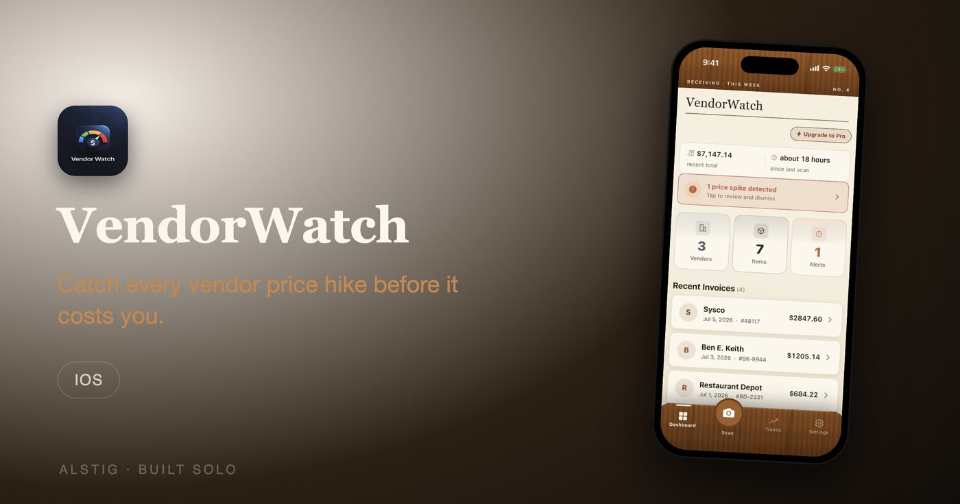 VendorWatch — scan invoices and track vendor pricing over time